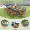 Aluminum Patio Furniture Set: 9-Piece Outdoor Dining Set with 8 Cushioned Dining Chairs,Metal Patio Furniture set DECOR MODISH