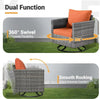 Patio Furniture Set 8 Piece Outdoor Wicker Sofa with Swivel Rocking Chairs and Comfy Cushions High Back Rattan Couch Set DECOR MODISH