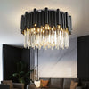 Modish Lusso Black Crystal Ceiling Light with Round Design and LED Bulbs - DECOR MODISH