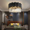 Modish Lusso Black Crystal Ceiling Light with Round Design and LED Bulbs - DECOR MODISH