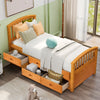 Twin Size Platform Storage Bed Solid Wood Bed with 6 Drawers - DECOR MODISH