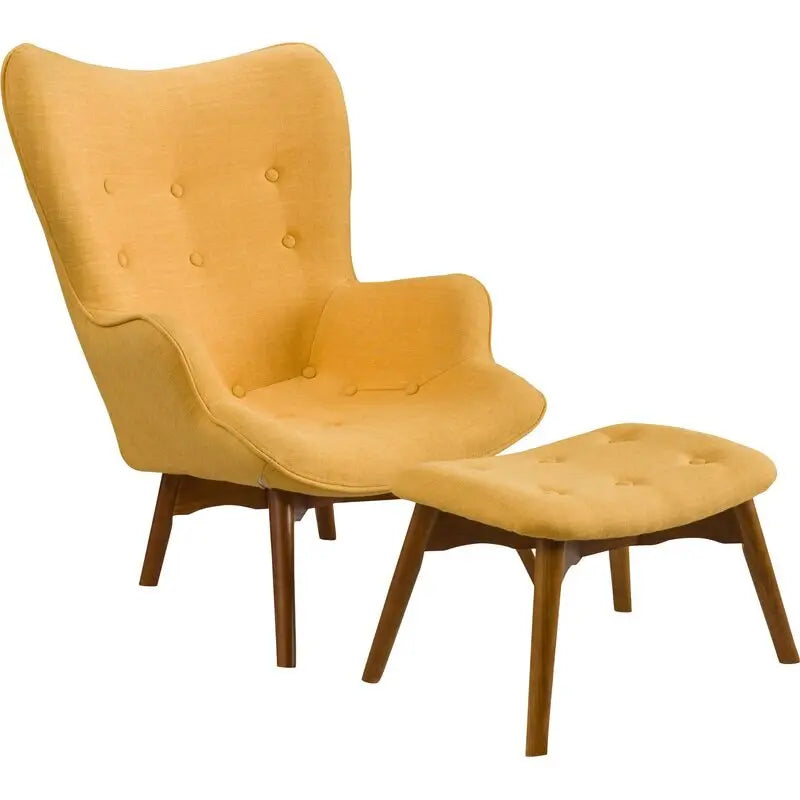 Wide Tufted Lounge Chair and Ottoman - DECOR MODISH