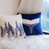 Soft Velvet Throw Pillow Snow Pine Decorative Christmas Ambiance Snowflake Pillow Cover Unique Design Cushion Cover DECOR MODISH