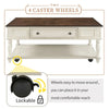 For Livingroom (Antique White)47.25“Lx23.62”Wx19.75”H Retro Cocktail Table Coffee Table Easy Assembly Movable With Caster Wheels - DECOR MODISH
