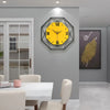 Artisanal Octagon Wall Clock Black/Yellow - DECOR MODISH